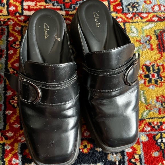 Clarks real leather square toe mules - Picture 2 of 4